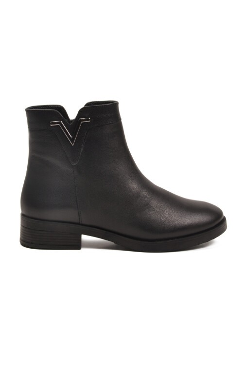 Siyah Hakiki Deri Kadın Bot 21893-1 Z