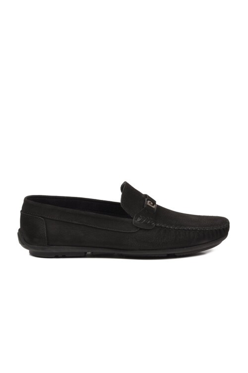 Siyah Nubuk Hakiki Deri Erkek Makosen Casual Loafer Ayakkabı 90305