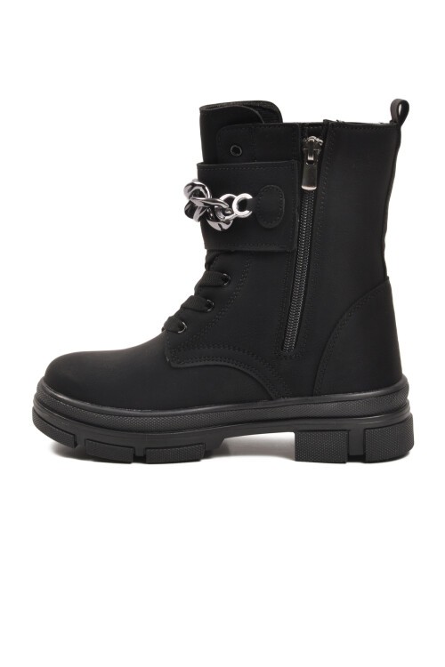 Siyah Çocuk İçi Polarlı Bot G-1001 F ( Zincirli )