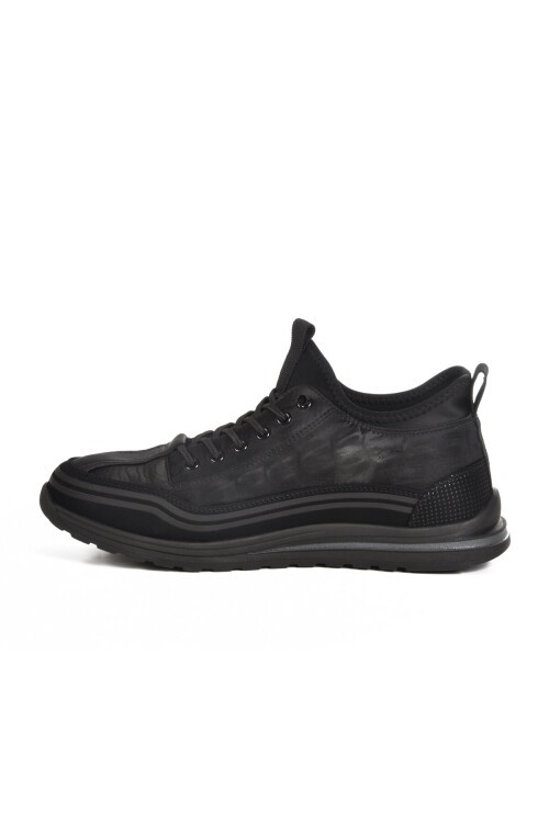 Siyah Suni Deri Kadın Sneaker 25K582 M