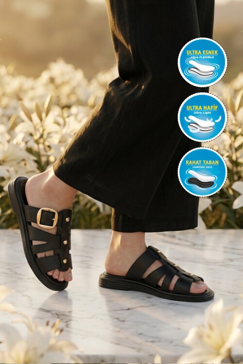 Siyah Slingback Kadın Terlik 322224 Z