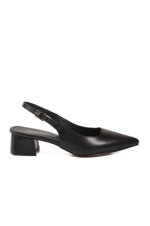 Siyah Hafif Slingback Kadın Topuklu Ayakkabı 323101 Z