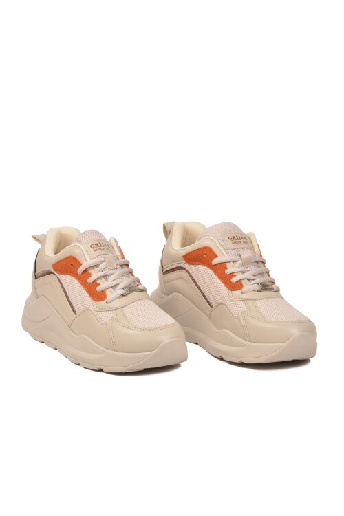 Bej Polyester Karışımlı Kadın Spor Ayakkabı 051 (Y) G