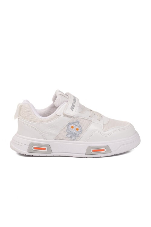 Beyaz Cırtlı Fileli Cırtlı Erkek Çocuk Spor Ayakkabı Sneaker 026 F