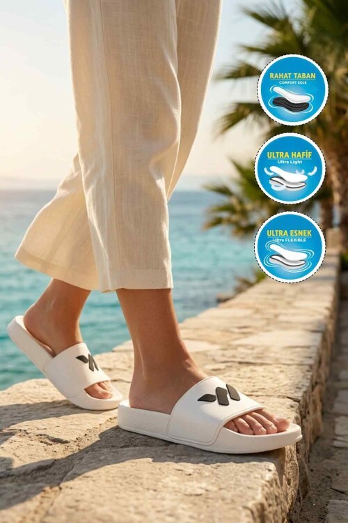 Beyaz Hafif Unisex Terlik 8000-02 G