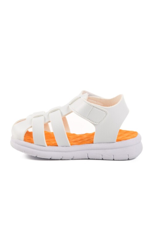 Beyaz Cırtlı Unisex Çocuk Sandalet BN-1245 B