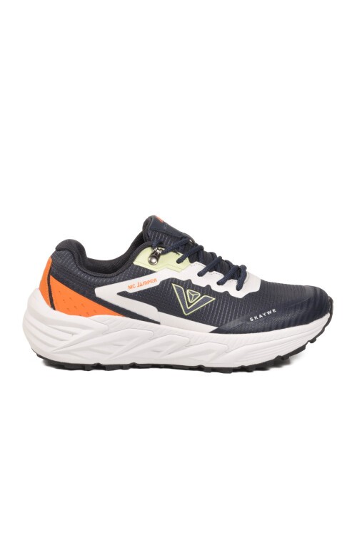 Lacivert-Oranj Ortopedik Hafızalı Rahat Taban Erkek Yürüyüş ve Spor Ayakkabı Sneaker 5032