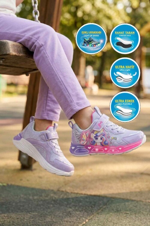 Lila Hafif Kız Çocuk Spor Ayakkabı Marco Kids 26Y309 P