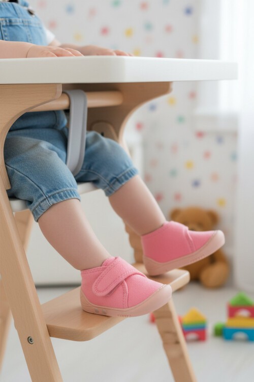 Pembe Süet Bebek Panduf 058989 B