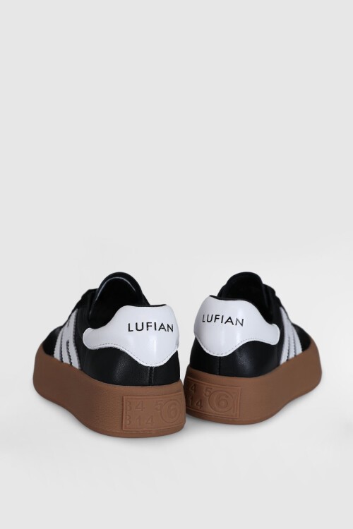 Siyah Hakiki Deri Unisex Sneaker Mira G