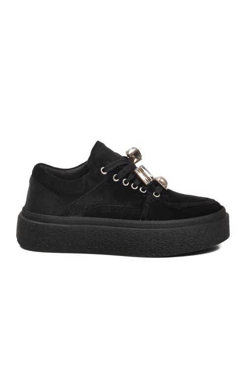 Siyah Nubuk Kadın Sneaker 25K475 Z