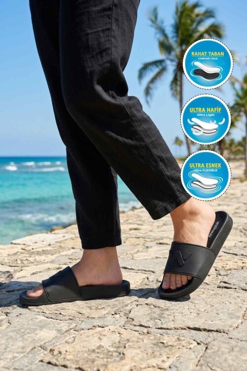 Siyah Hafif Unisex Terlik 8000-02 G