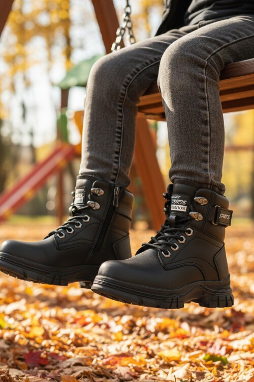Siyah Unisex Çocuk Bot 24035 F