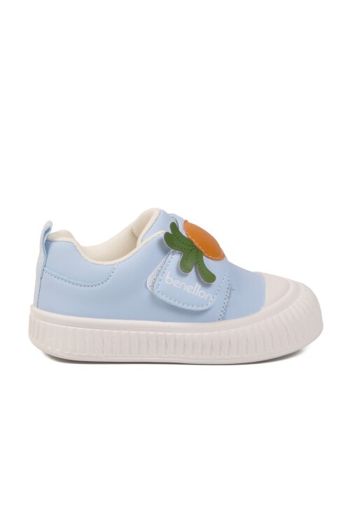 Bebe Mavisi Cırtlı Desenli Bebek İlk Adım Ayakkabısı BNI-11405