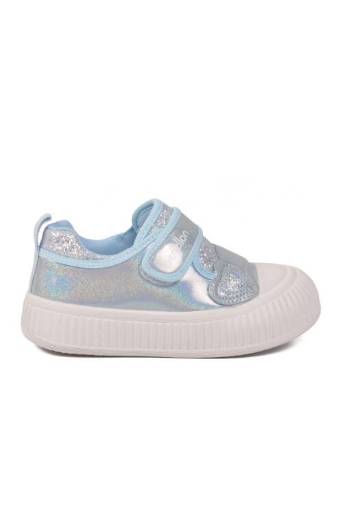 Bebe Mavisi Cırtlı Kalın Tabanlı Kız Çocuk Günlük Ayakkabı Sneaker BNI-11410