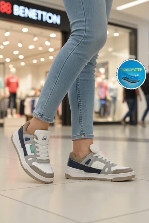 Beyaz Bağcıklı Hafif Rahat Unisex Yürüyüş ve Spor Ayakkabı Sneaker BNI-11130