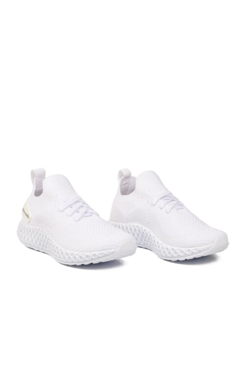 Beyaz Tekstil Hafif Hava Alabilir Unisex Spor Ayakkabı PC-32711 Z