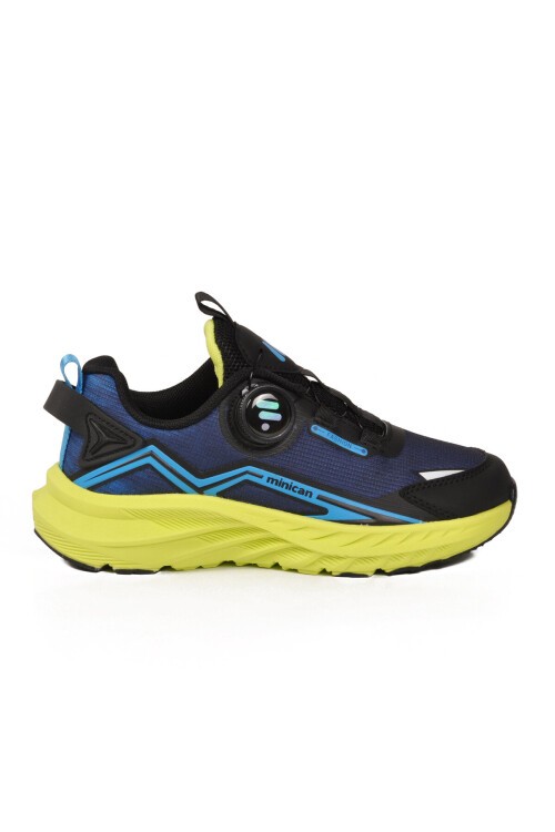 Koyu Mavi Akıllı Bağcıklı Geniş Kalıp Ortopedik Erkek Çocuk Spor Ayakkabı Sneaker 25001