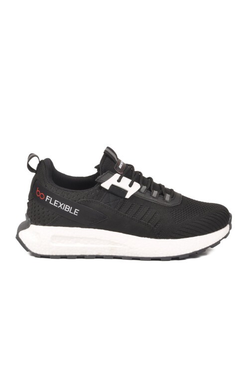 Siyah-Beyaz Hafif Erkek Fileli Spor Ayakkabı Bst-654 M