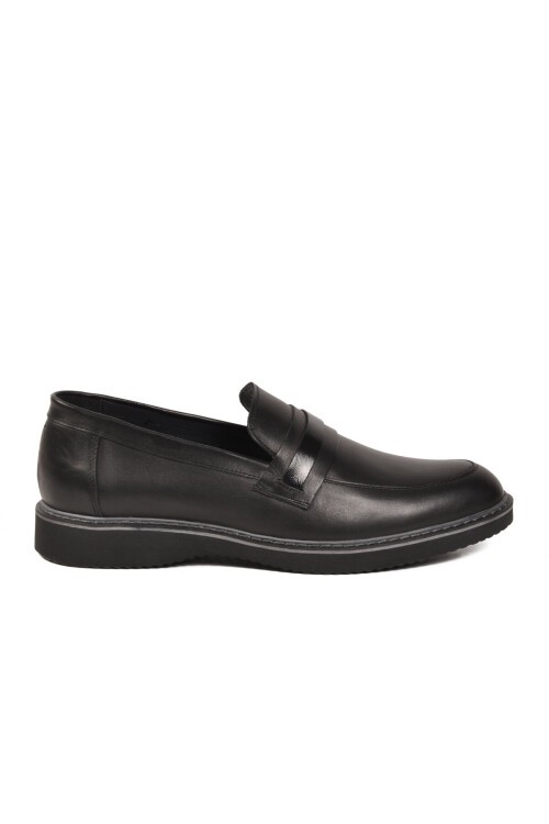 Siyah Hakiki Deri Erkek Casual Ayakkabı Loafer 2596