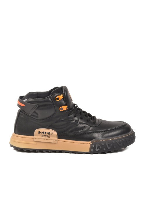 Siyah Hakiki Deri Erkek Bilek Boy Sneaker 152-18111 M