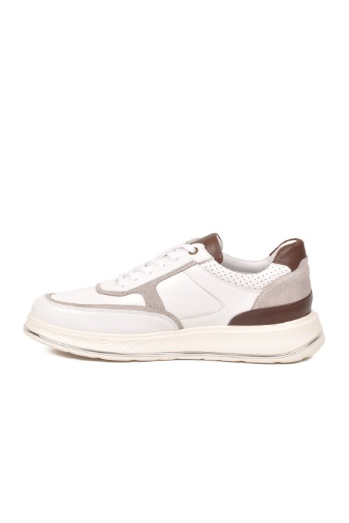 Beyaz Hakiki Deri Erkek Günlük Sneaker Konforlu Hafızalı Taban Casual Ayakkabı M692 M