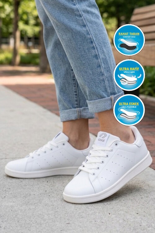 Beyaz Unisex Rahat Casual Günlük Sneaker Spor Ayakkabı Ursula G