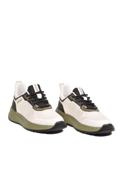 Beyaz Memory Foam Erkek Günlük Yürüyüş Ayakkabısı Triko Sneaker E460 M