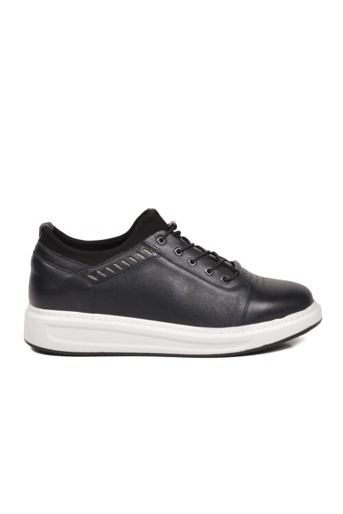 Erkek Lacivert Hakiki Deri Comfort Rahat Taban Günlük Ayakkabı Sneaker 4190 M