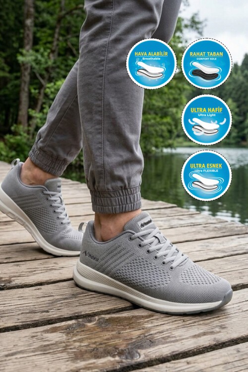 Füme Unisex Günlük Spor Ayakkabı Bağcıklı Anorak Nefes Alan Sneaker Wesley