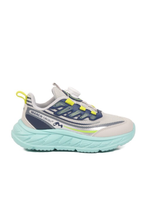 Gri-Lacivert Dar Kalıp Akıllı Bağcıklı Erkek Çocuk Spor Ayakkabı Sneaker 26Y518