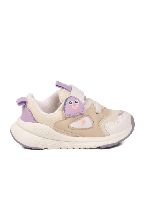 Lila Fileli Cırtlı Anatomik Desenli Bebek İlk Adım ve Spor Ayakkabı Sneaker Dorian İA