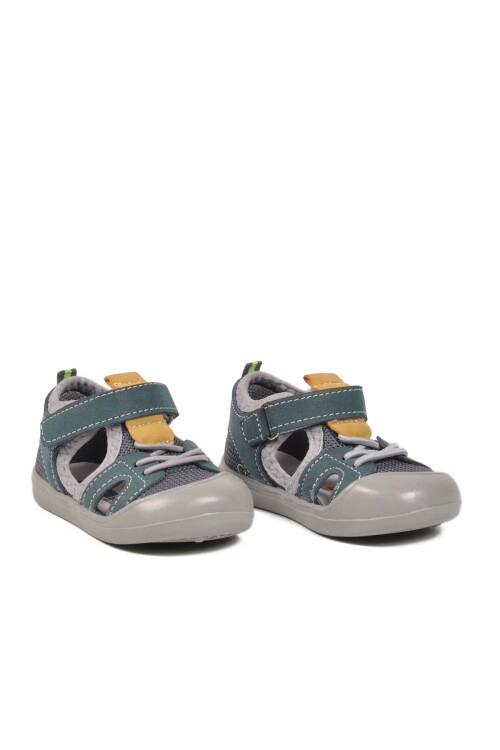 Mavi-Hardal-Sarı Ortopedik Bebek Sandalet 26A77 B
