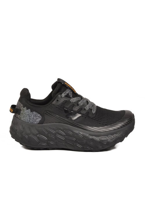 Siyah Fileli Hafif Rahat Hafızalı Kalın Tabanlı Unisex Yürüyüş ve  Spor Ayakkabı Sneaker Flystep G