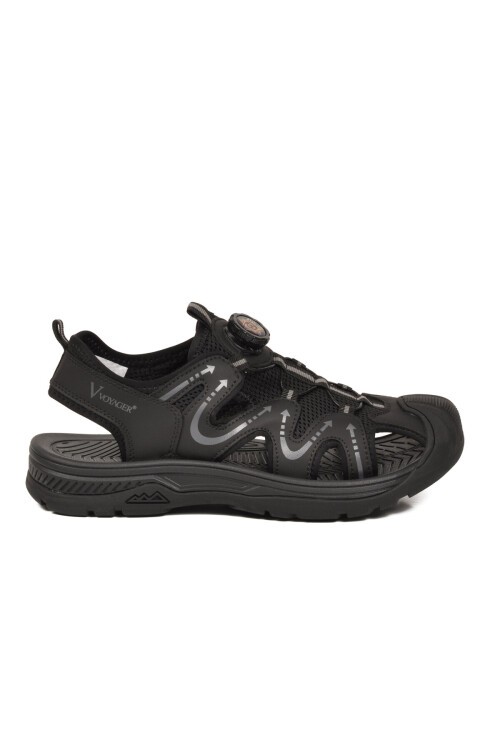 Erkek Outdoor Trekking Sandalet Çevirmeli Hızlı Bağlama Kapalı Burun Nefes Alabilen Siyah E339 M