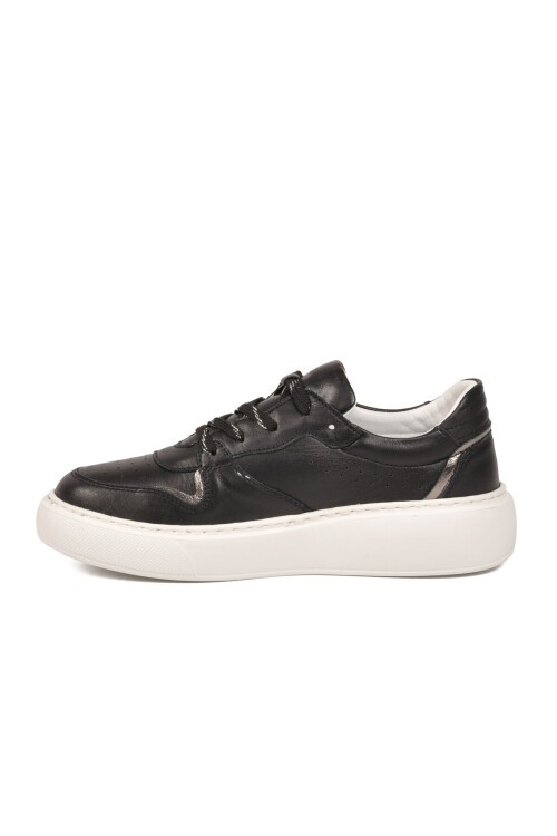 Siyah Hakiki Deri anatomik Rahat Tabanlı Kadın Casual Sneaker Ayakkabı Z202 Z