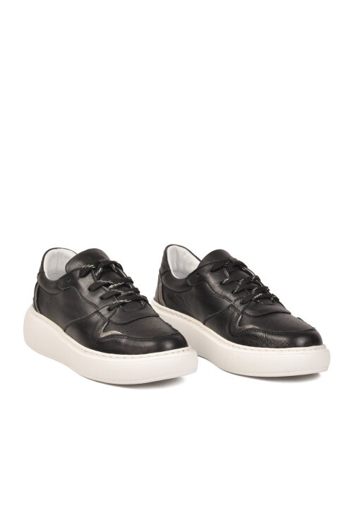 Siyah Hakiki Deri anatomik Rahat Tabanlı Kadın Casual Sneaker Ayakkabı Z202 Z