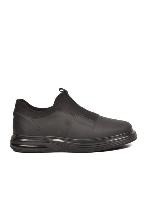 Erkek Siyah Nubuk Hakiki Deri Erkek Slip-On Günlük Ayakkabı Sneaker 6961