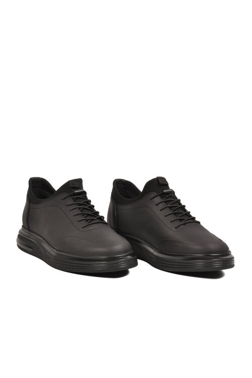 Siyah Mat Nubuk Erkek Günlük Ayakkabı Memory Tabanlı Casual Sneaker 6630-1 M