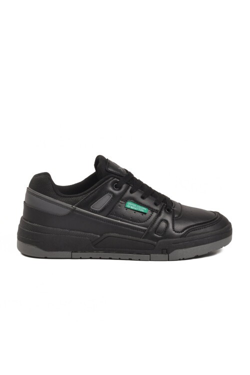 Siyah Bağcıklı Kalın Rahat Tabanlı Erkek Yürüyüş ve Spor Ayakkabı Sneaker BNI-11135