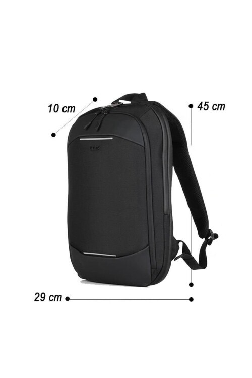 Siyah-Siyah Çok Bölmeli Tek Omuz Askılı Usb Girişli Dayanıklı Unisex Laptop ve Sırt Çantası 31304