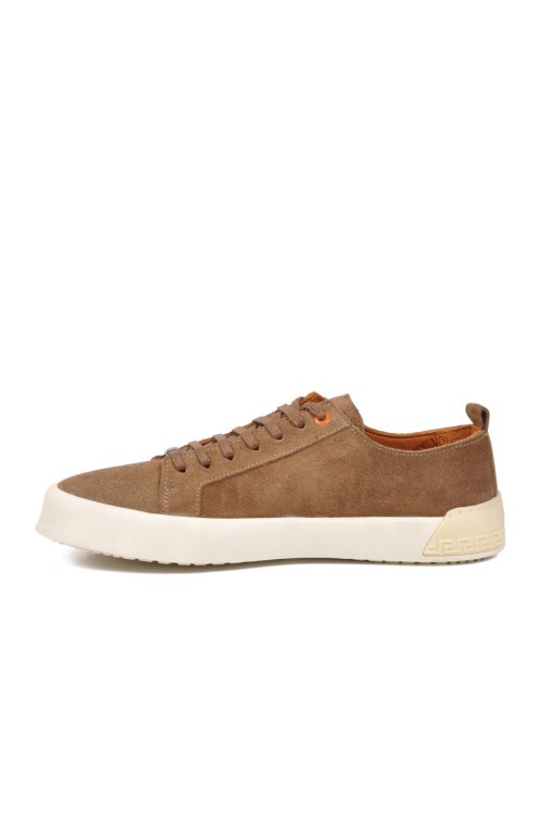 Taba Süet Hakiki Deri Bağcıklı Kalın Rahat Tabanlı Erkek Casual Sneaker Ayakkabı 5404