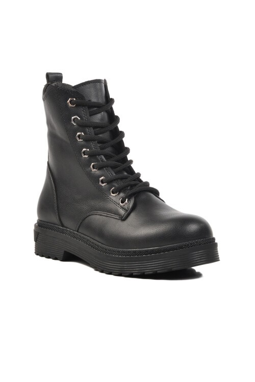 Ayakmod Siyah Cilt Kadın Bot