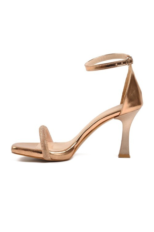 Ayakmod Rose Kırışık Yüksek Topuklu Kadın Abiye Ayakkabı