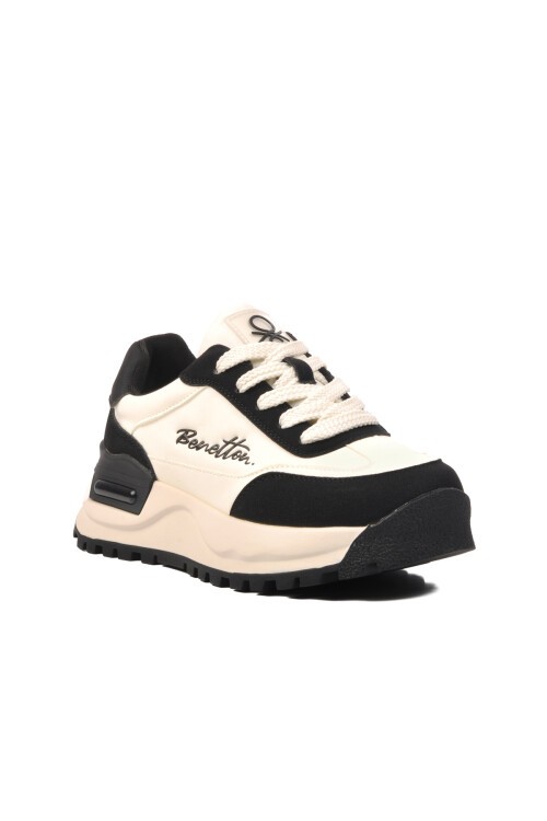 Benetton Beyaz-Siyah Kadın Spor Ayakkabı