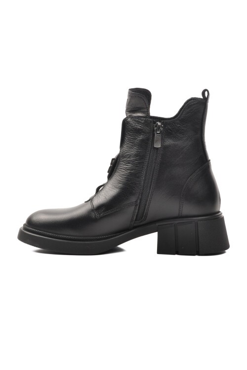 Ayakmod Siyah Hakiki Deri Kadın Bot
