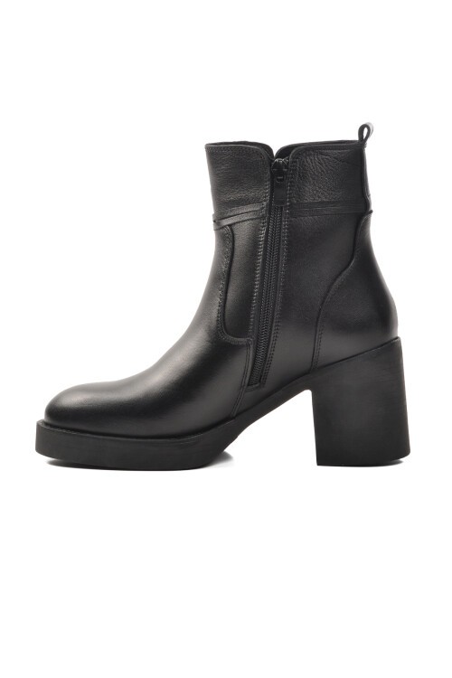 Ayakmod Siyah Hakiki Deri Kadın Bot
