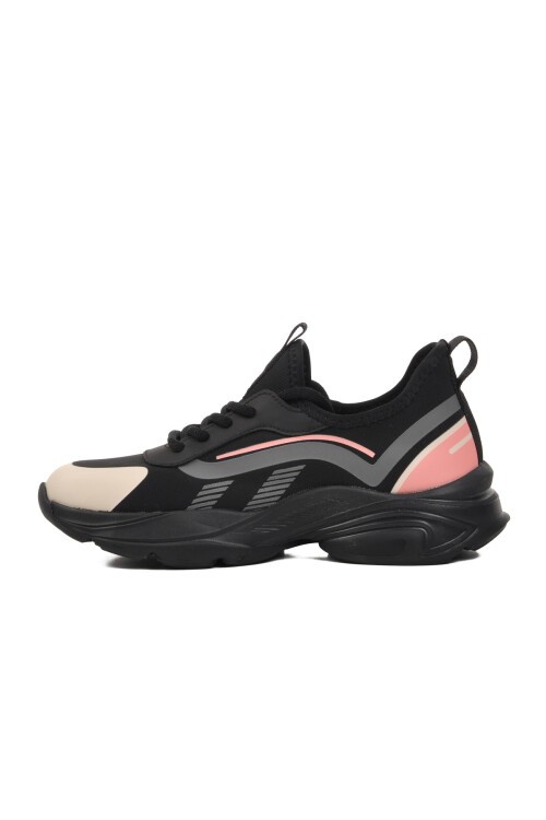 kaymaz Taban Siyah-Pembe Kadın Spor Ayakkabı
