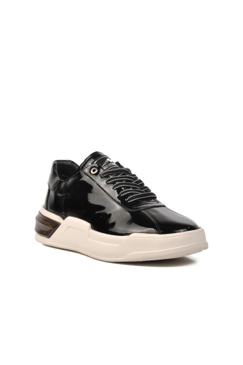 Ayakmod Siyah Rugan-Beyaz Hakiki Deri Erkek Sneaker