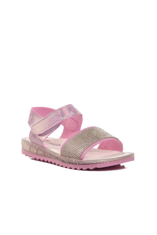 Ayakmod Pembe Simli Çocuk Sandalet